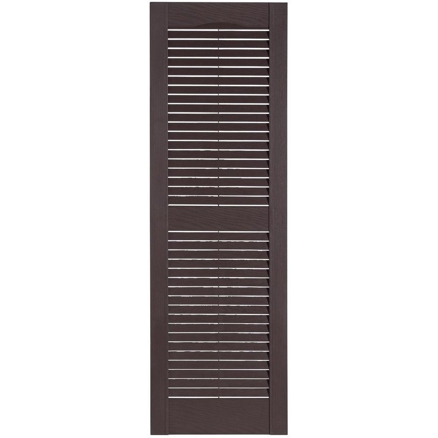 Perfect Shutters IL501539025 Premier Louver Exterior Decorative Shutter  Sienna Brown - 15 x 39 in