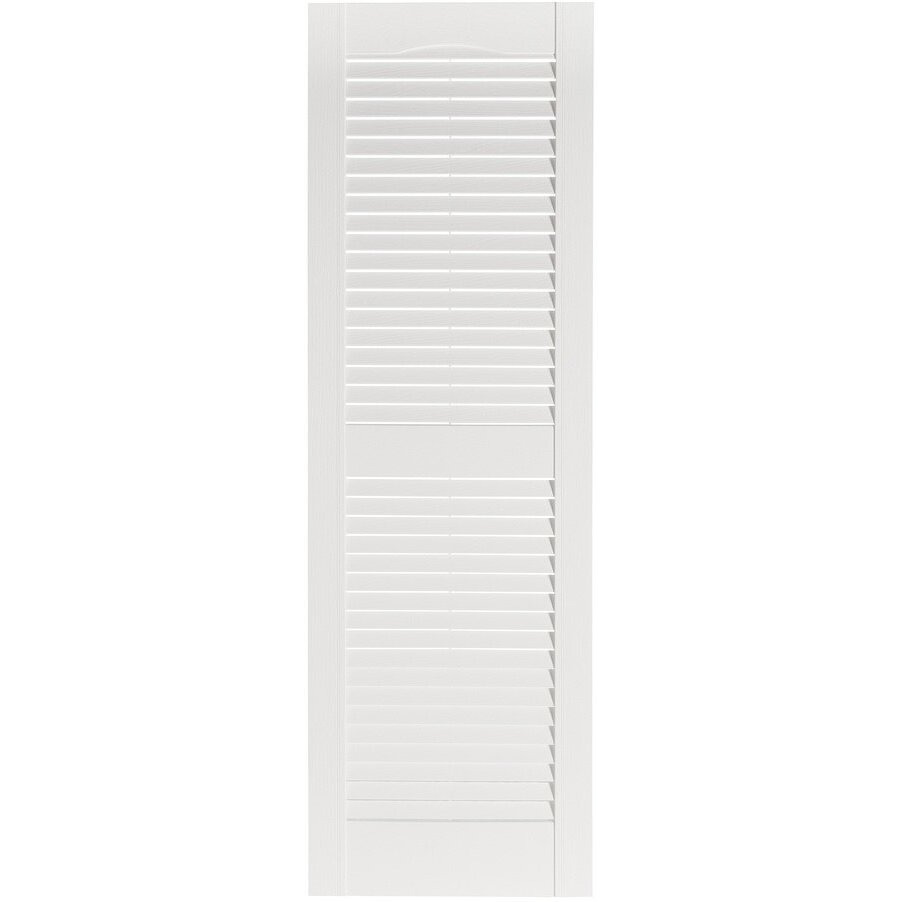 Perfect Shutters IL501547001 Premier Louver Exterior Decorative Shutter  White - 15 x 47 in
