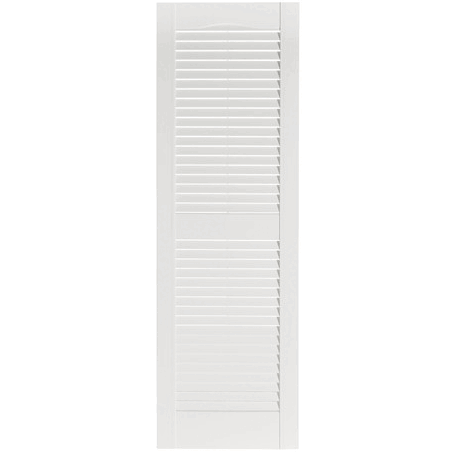 Perfect Shutters IL501547001 Premier Louver Exterior Decorative Shutter  White - 15 x 47 in