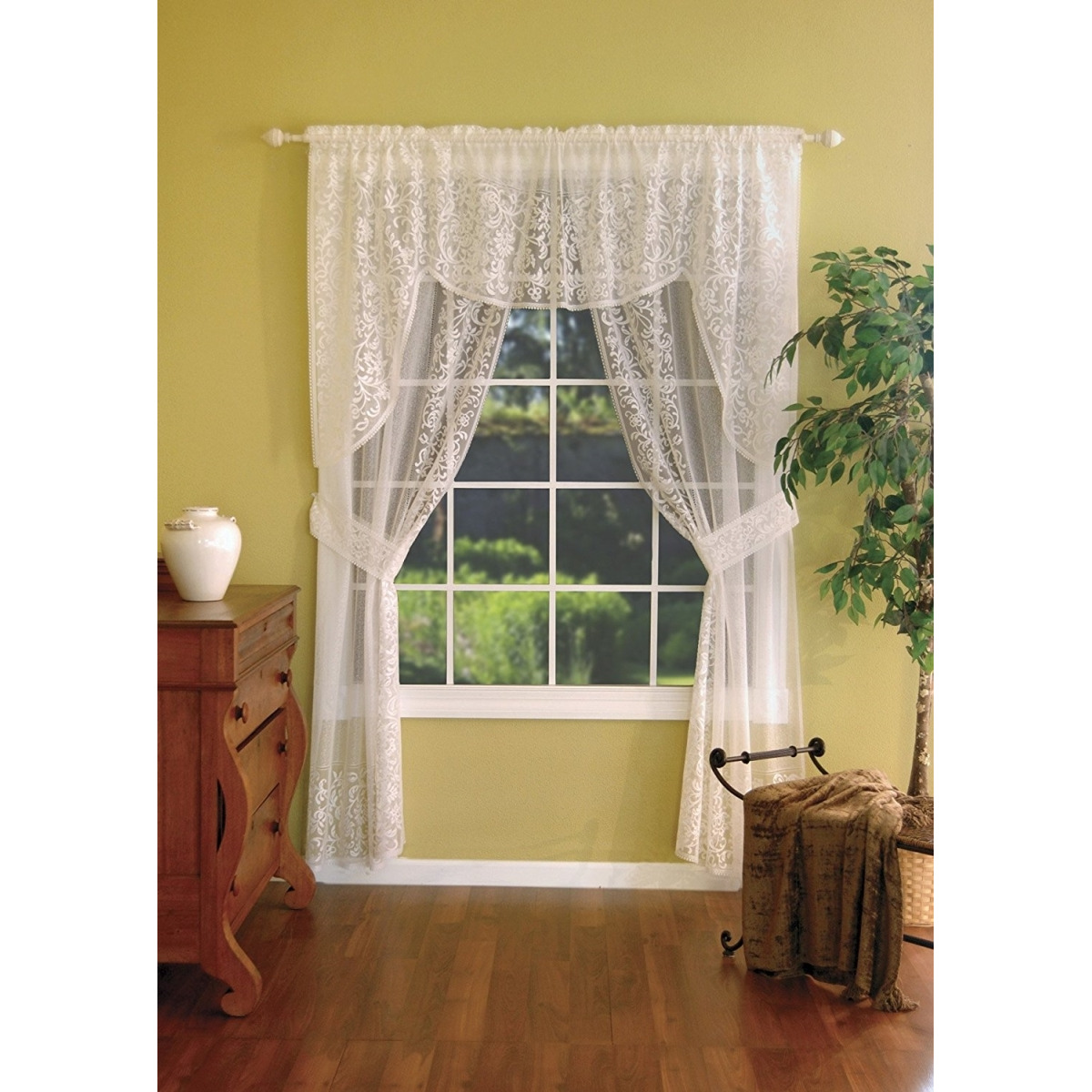 Heritage Lace 6285W-S Eloquence 72 x 38 in Swag - White