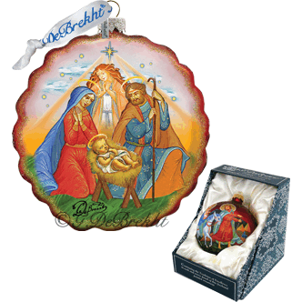 gDeBrekht 759-035 Miracle Nativity Flower glass Ornament