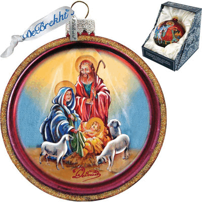 gDeBrekht 764-003 Nativity cut Ball glass Ornament