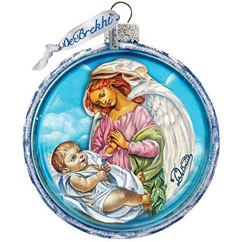 gDeBrekht 764-006 Jesus And Angel cut Ball glass Ornament
