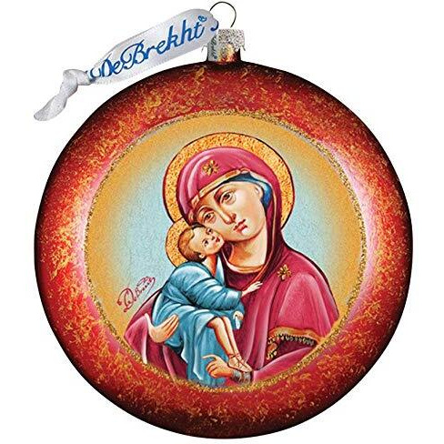gDeBrekht 764-011 Mary Of Vladimir cut Ball glass Ornament