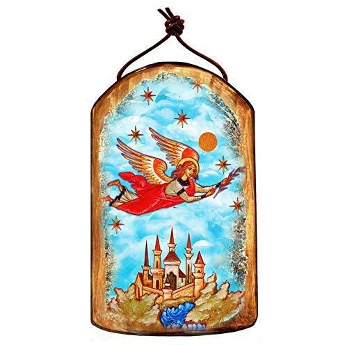 gDeBrekht 87034 Inspirational Icon Watching Over Flying Angel Wooden Ornament