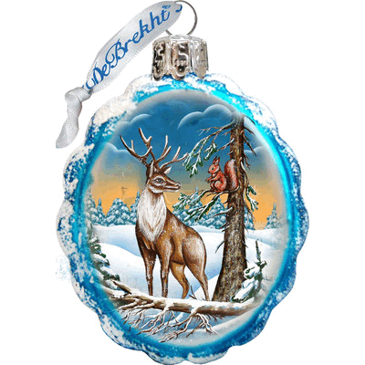 gDeBrekht 771013 Deer And Friend glass Ornament