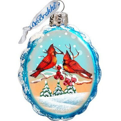 gDeBrekht 771014 Red Love Birds glass Ornament