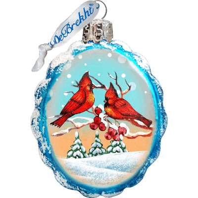 gDeBrekht 771014 Red Love Birds glass Ornament