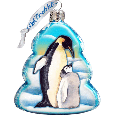 gDeBrekht 771012 Penguin Family glass Ornament