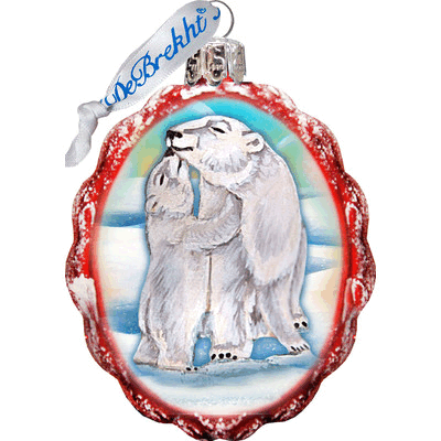 gDeBrekht 771020 Santas Polar Bear cubs glass Ornament