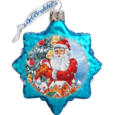 gDeBrekht 773012 Santas gingerbread House glass Ornament
