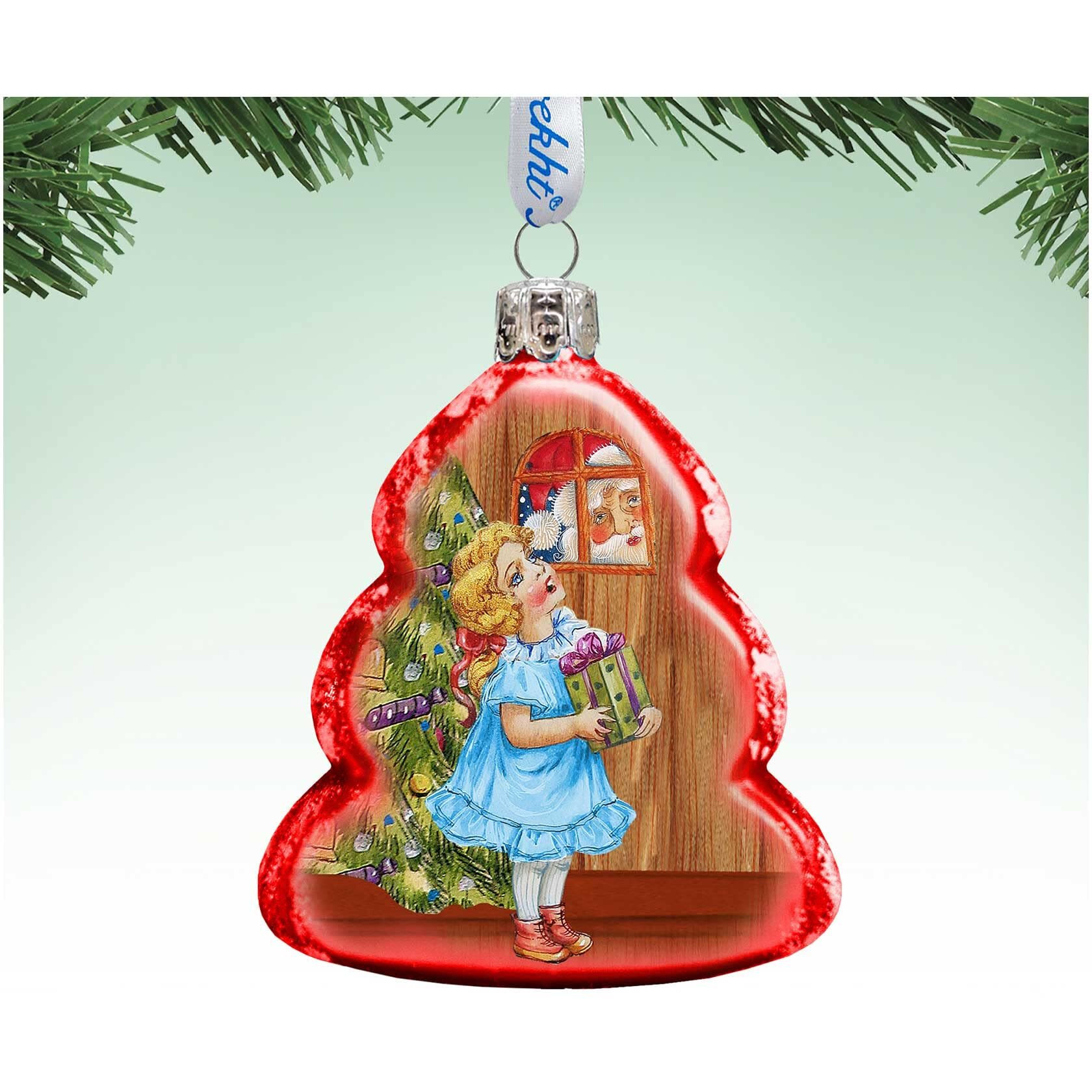 gDeBrekht 773014 Thank You Santa glass Ornament