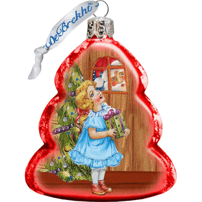 gDeBrekht 773014 Thank You Santa glass Ornament