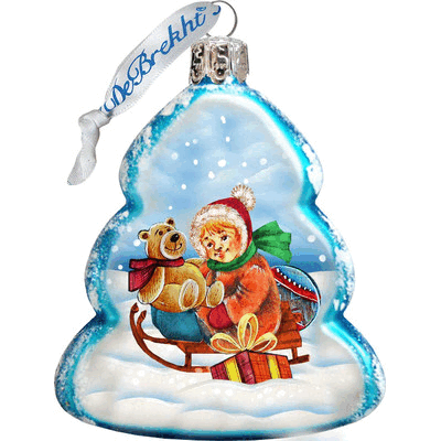 gDeBrekht 773015 Sleigh Ride glass Ornament