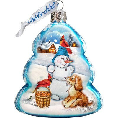 gDeBrekht 773021 Building A Snowman glass Ornament