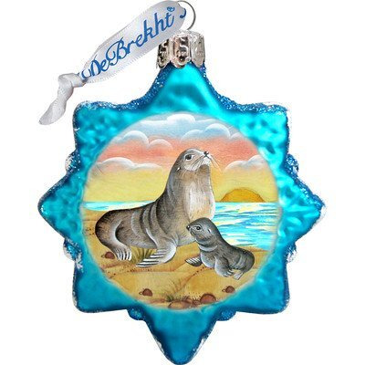 gDeBrekht 775476 Seal Star coastal glass Ornament