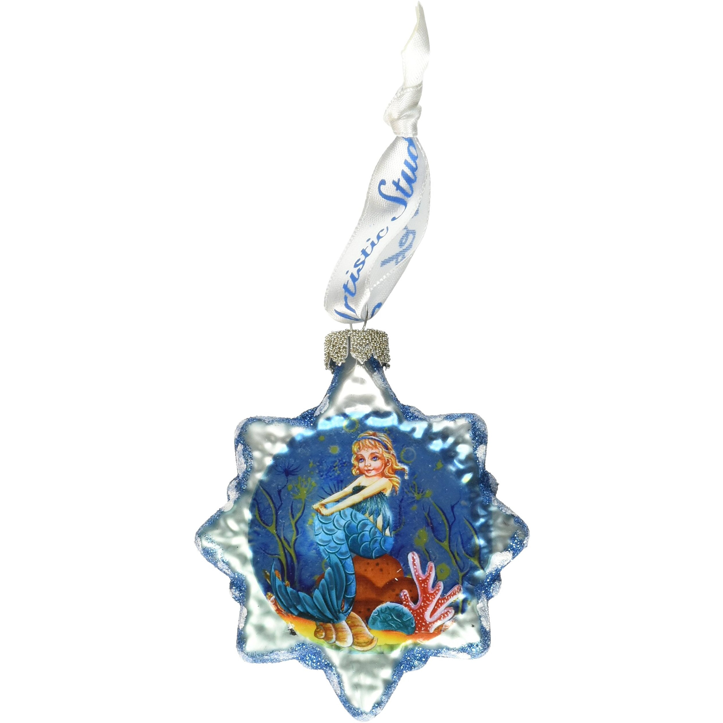 gDeBrekht 775480 Mermaid coastal glass Ornament