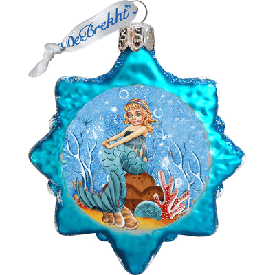 gDeBrekht 775480 Mermaid coastal glass Ornament