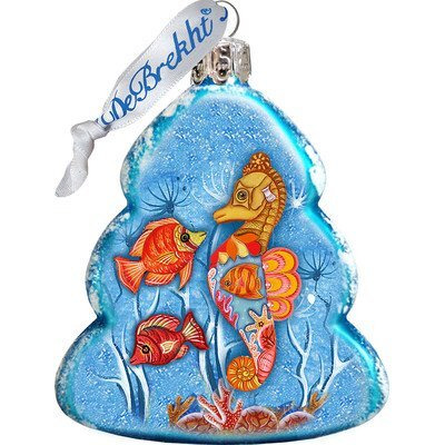 gDeBrekht 776275 Tree Fishes coastal glass Ornament