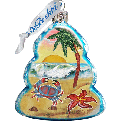 gDeBrekht 776277 Tree crab coastal glass Ornament