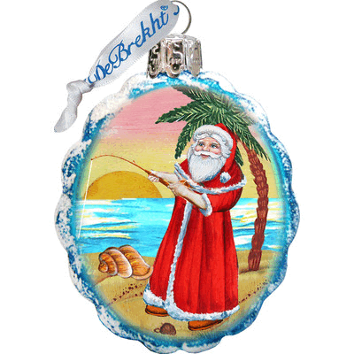 gDeBrekht 777361 Flower Santa coastal glass Ornament