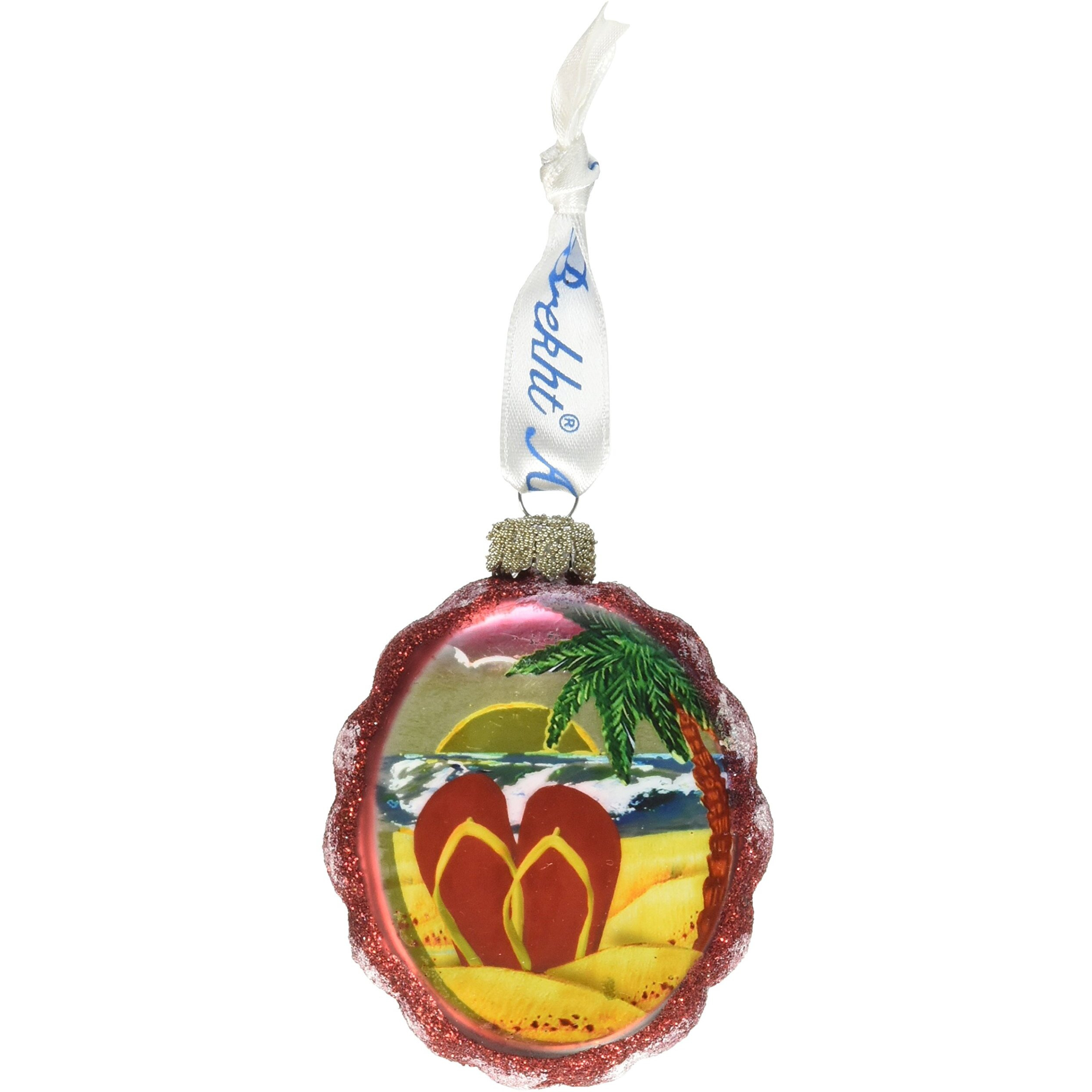 gDeBrekht 777376 Sandals On Beach coastal glass Ornament