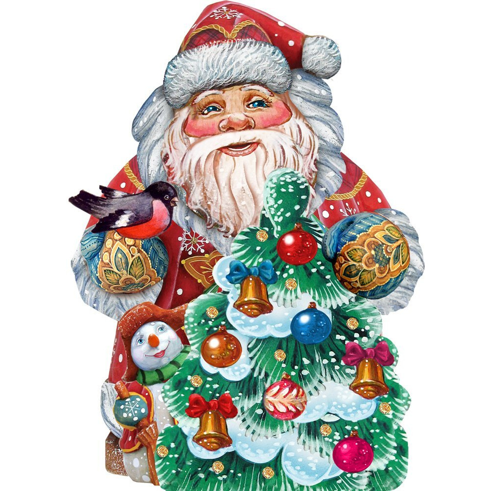 gDeBrekht 8119181 18 x 24 in Santa Tree Decorating Ornament Set of 2