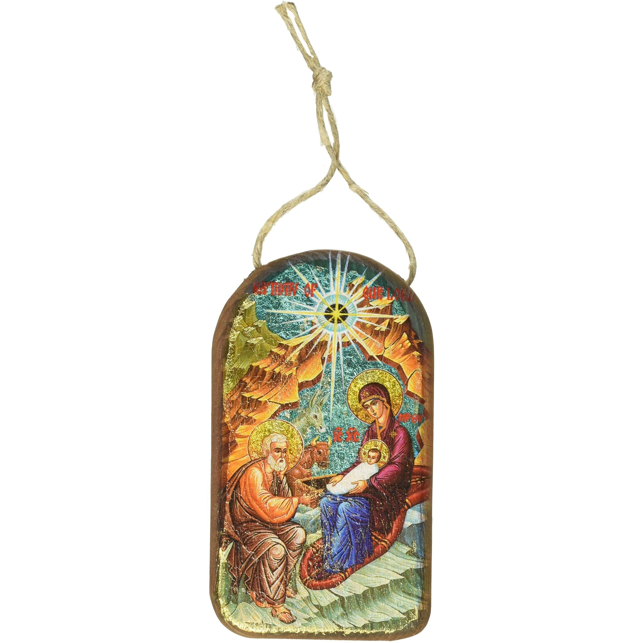 gDeBrekht 87052 Inspirational Icon Thodox Nativity Wooden Ornament