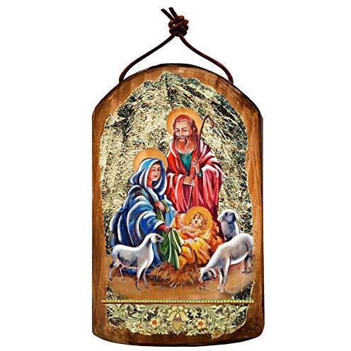 gDeBrekht 87050 Inspirational Icon Holy Family Wooden Ornament