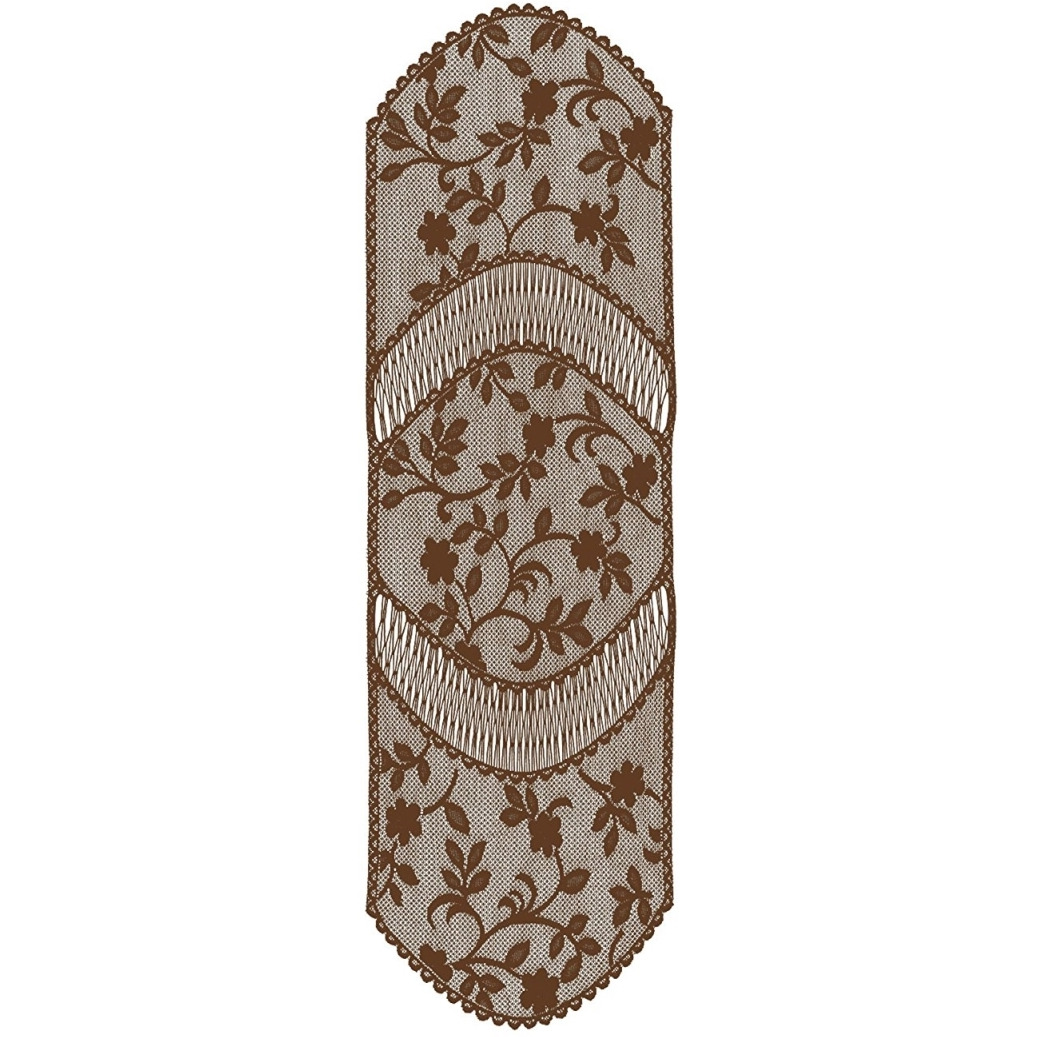 Heritage Lace JM-1448ER Jasmine 14 x 48 in Runner  Earth
