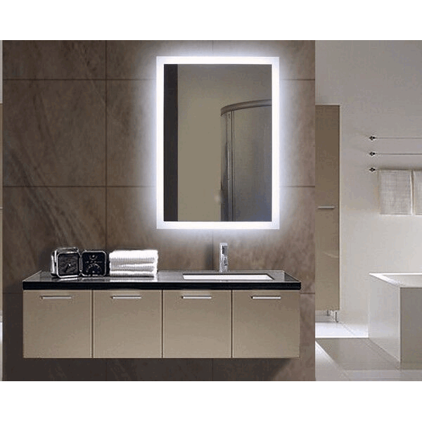 Paris Mirror 28 x 2 x 20 in Rectangle Mirror with 6000K LED Backlight