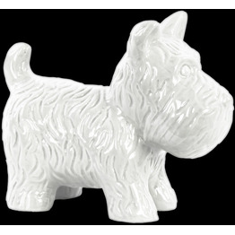 Urban Trends collection 38487 45 x 7 x 85 in ceramic Standing Welsh Terrier Dog Figurine - gloss Finish&44 White