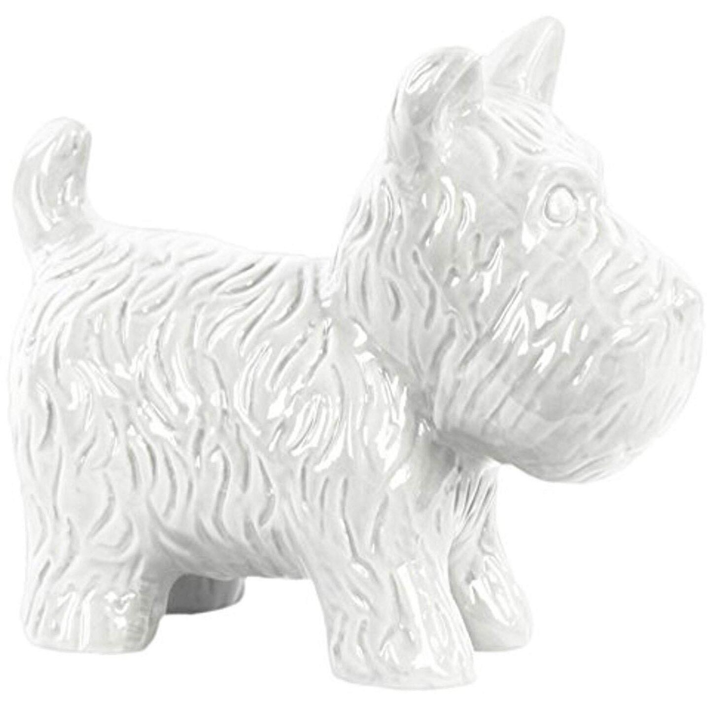 Urban Trends collection 38487 45 x 7 x 85 in ceramic Standing Welsh Terrier Dog Figurine - gloss Finish&44 White