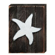 Designocracy 98531-18 Nautical Starfish Art on Board Wall Decor  Wood