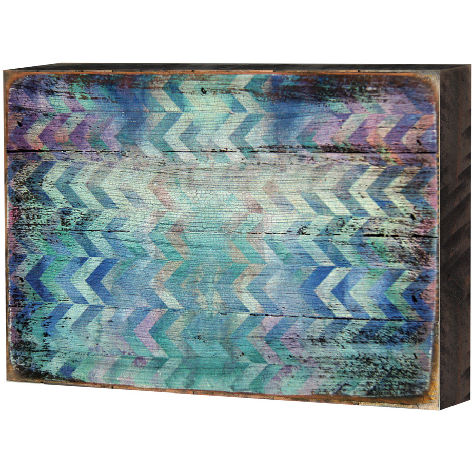 Designocracy 95002-12 Patterned Rustic Wooden Block Design graphic Art