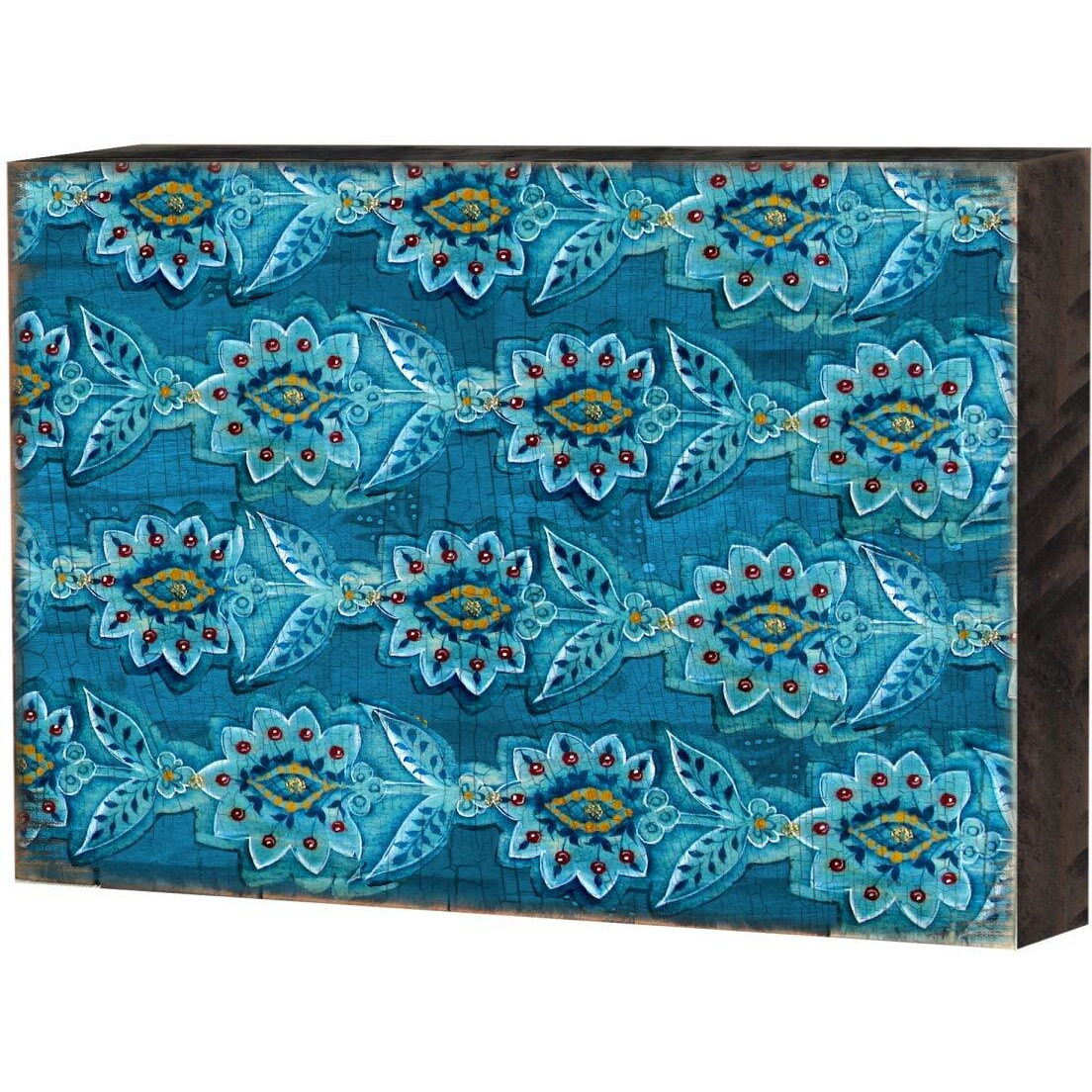 Designocracy 95016-12 Patterned Rustic Wooden Block Design graphic Art