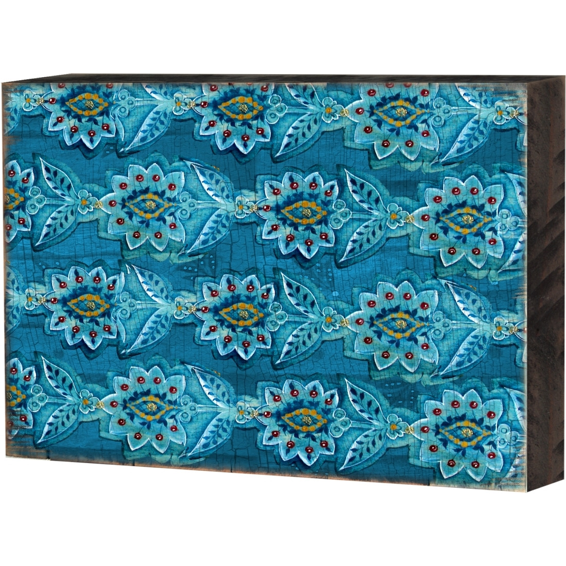 Designocracy 95016-12 Patterned Rustic Wooden Block Design graphic Art