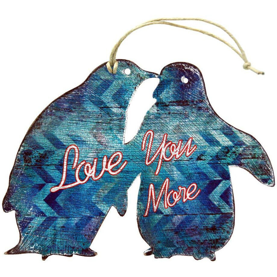 Designocracy 99741-M Love Pinguins Wooden Magnet