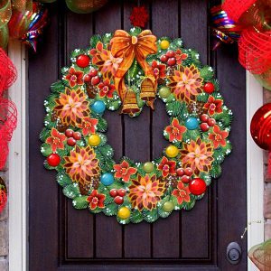 gDeBrekht 8185307 christmas Wreath Wooden Ornament Set of 2