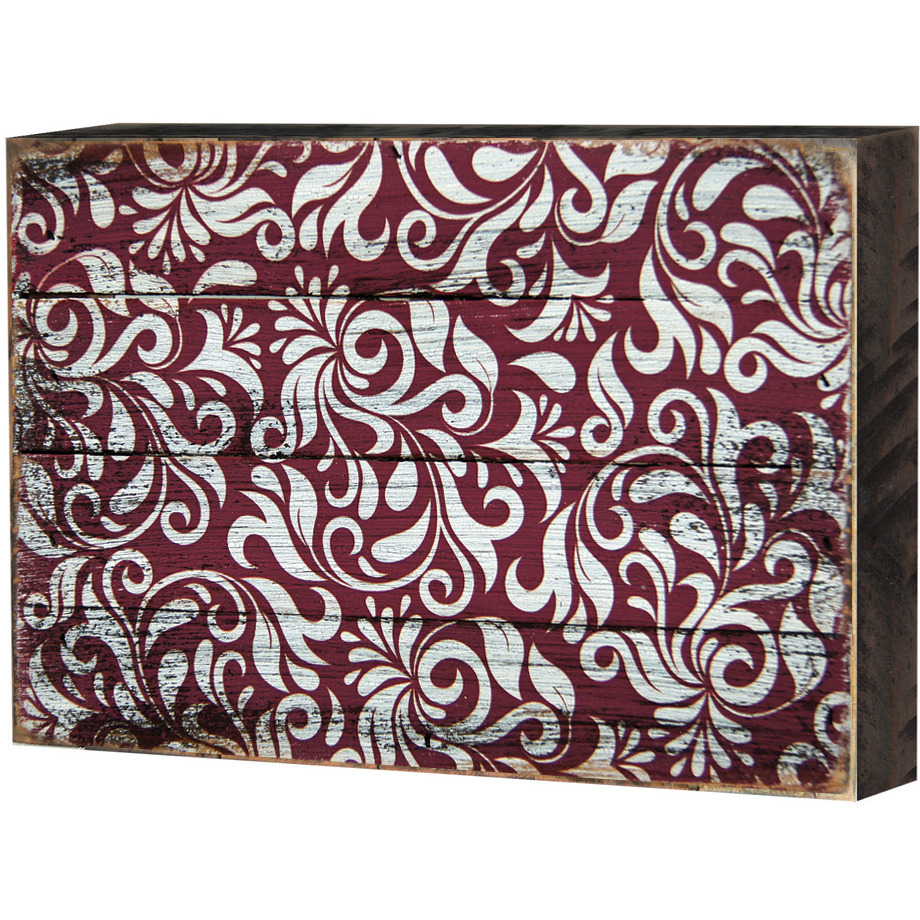 Designocracy 95001-18 Decorative Patterned Rustic Wooden Block Design graphic Art