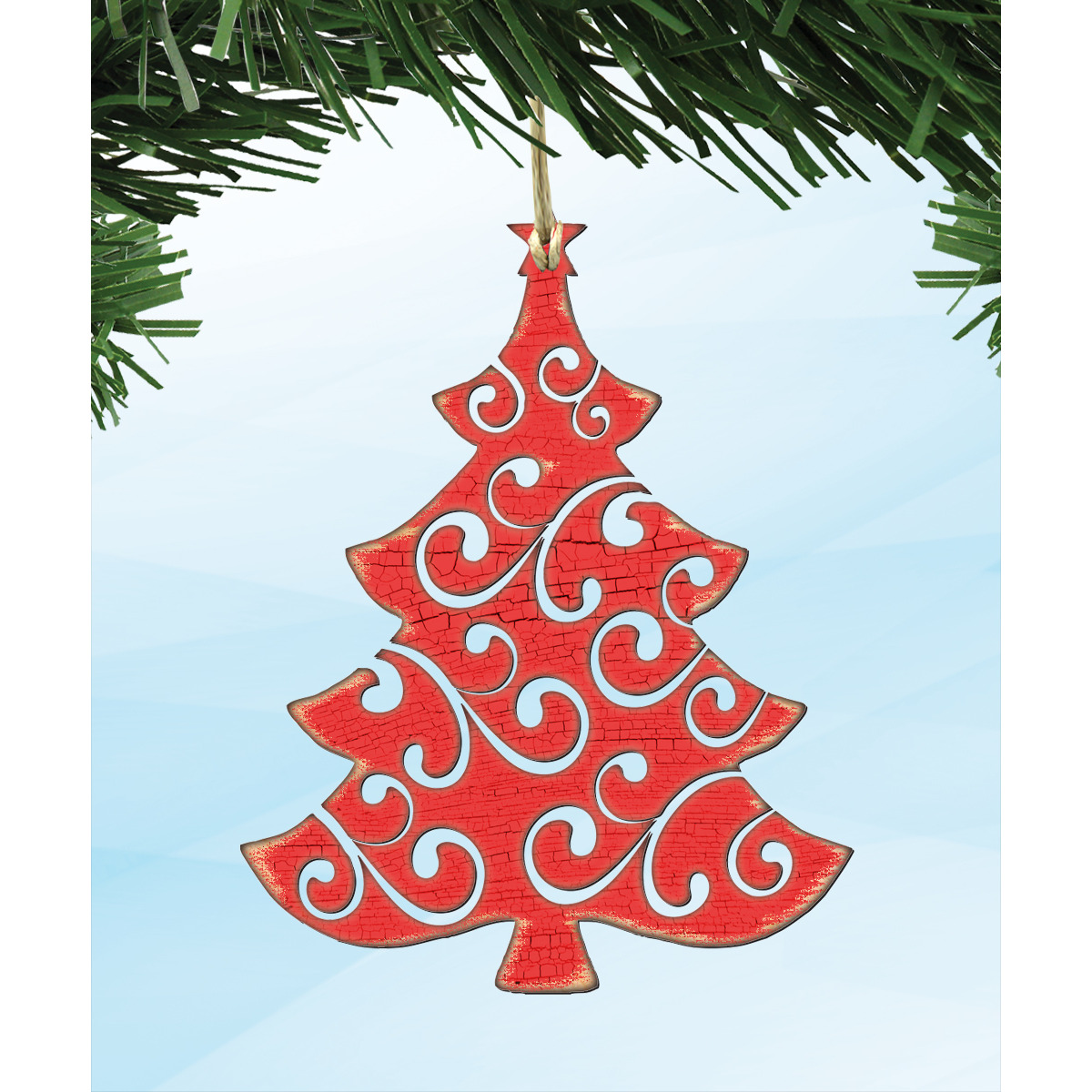 Designocracy 99804-M Filigree christmas Tree Wooden Magnet