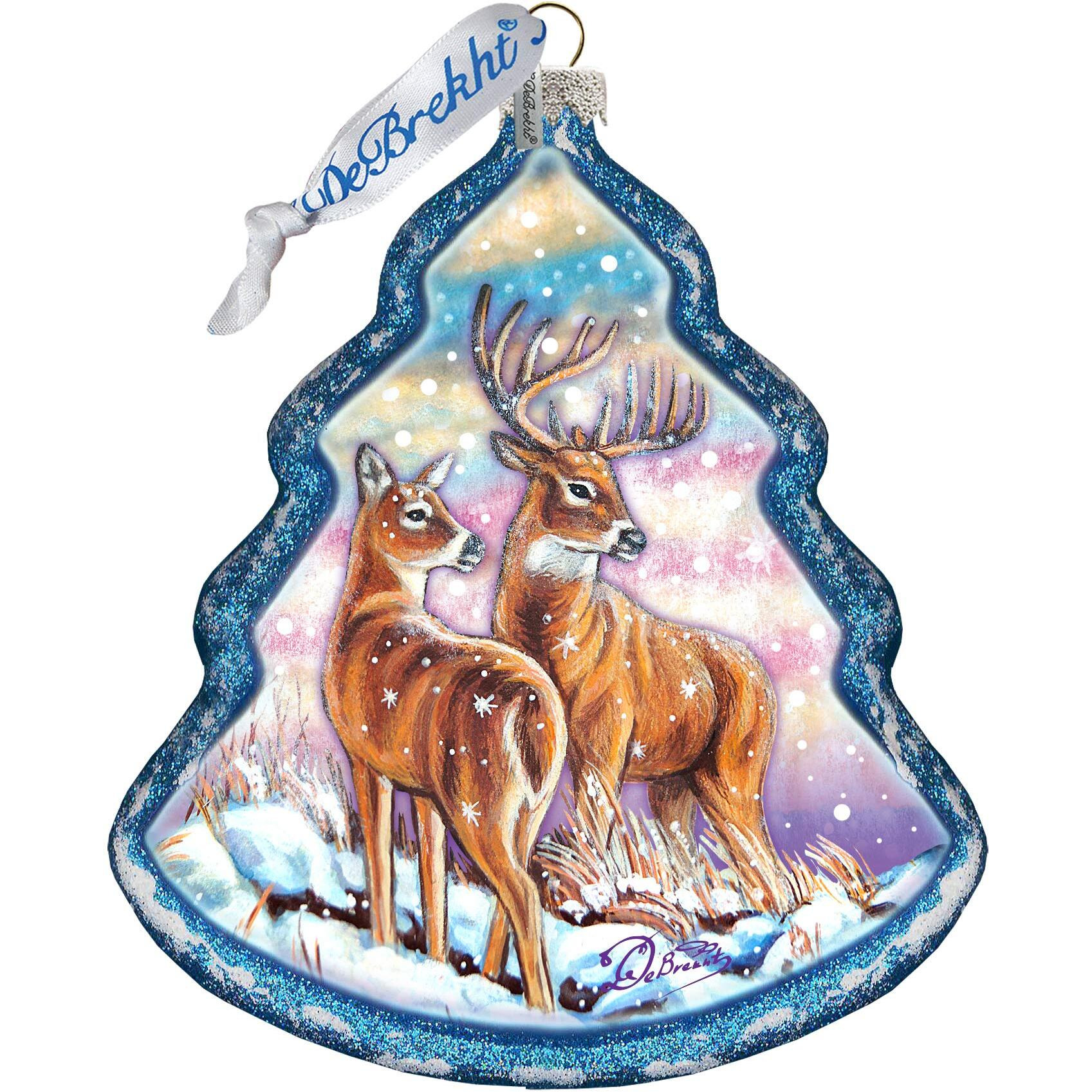 gDeBrekht 762-029 Deer Story  Holiday Splendor glass Ornament