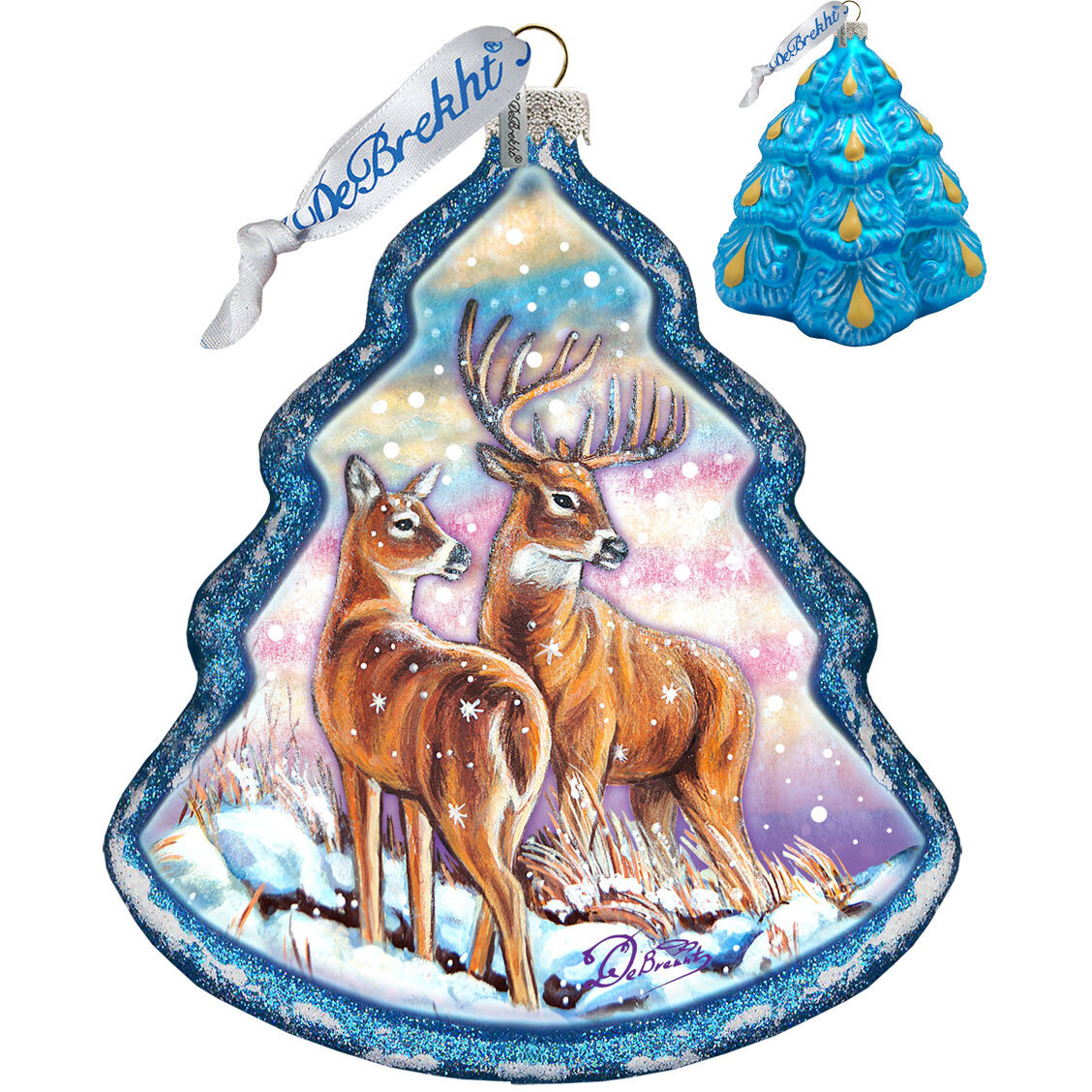 gDeBrekht 762-029 Deer Story  Holiday Splendor glass Ornament