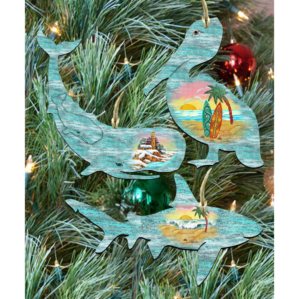 gDeBrekht 8100047S3 Starfish&44 crab & Jelly Fish coastal Ornament Set