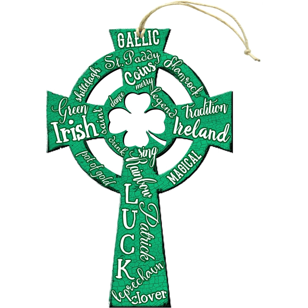 Designocracy 99751W-M Irush Luck cross Wooden Magnet
