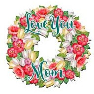 gDeBrekht 8185303 Love You Mama Flowers Wreath Wooden Ornament Set of 2