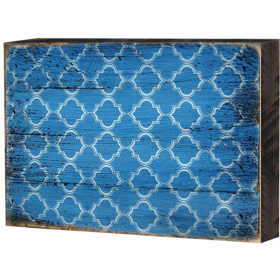 Designocracy 95003-08 Patterned Rustic Wooden Block Design graphic Art