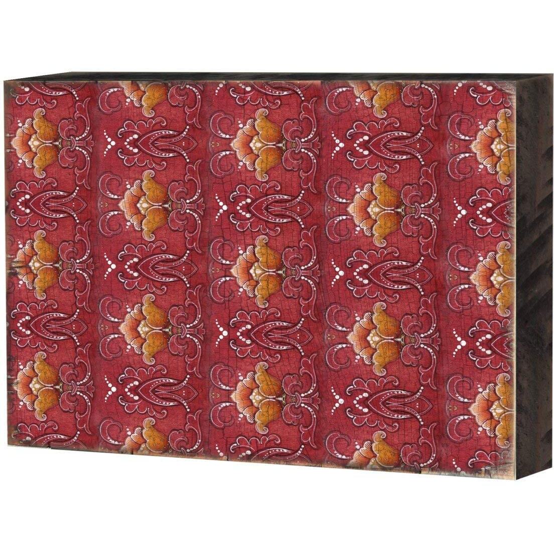 Designocracy 95015-12 Patterned Rustic Wooden Block Design graphic Art
