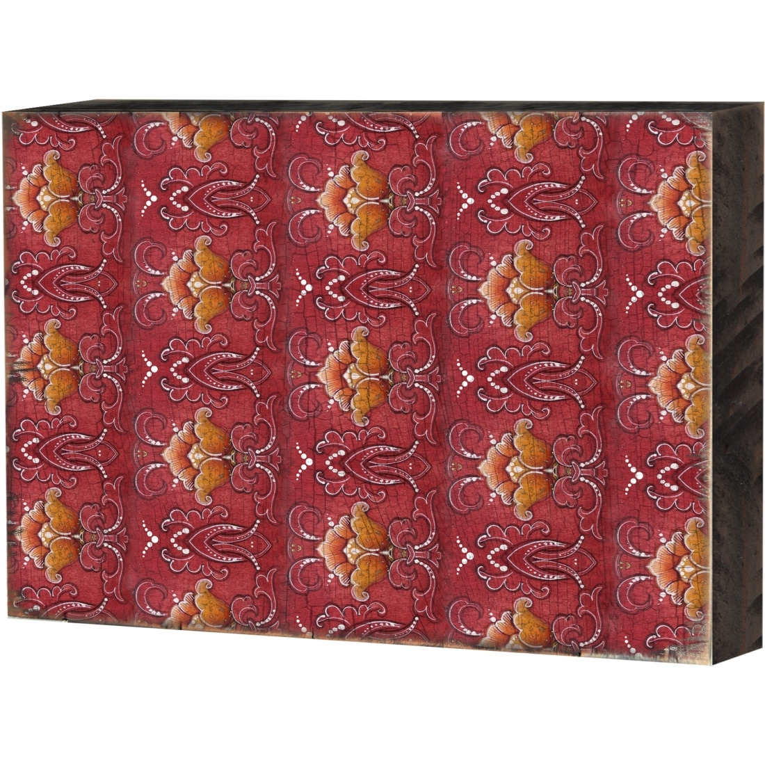 Designocracy 95015-12 Patterned Rustic Wooden Block Design graphic Art