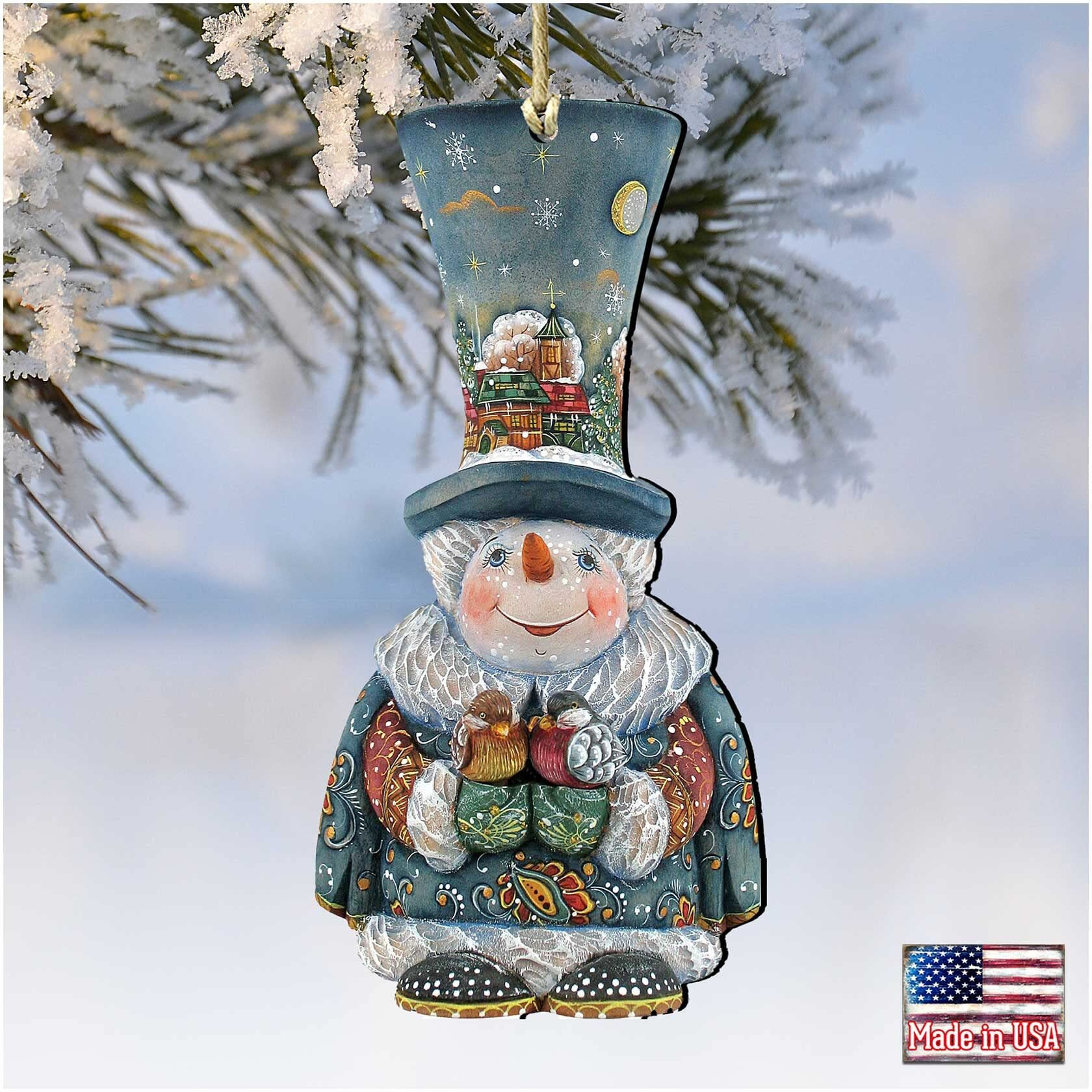 gDeBrekht 8116420 classic christmas Snowman Ornament by gDeBrekht Set of 2